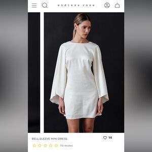 Endless Rose bell sleeve mini dress in ivory